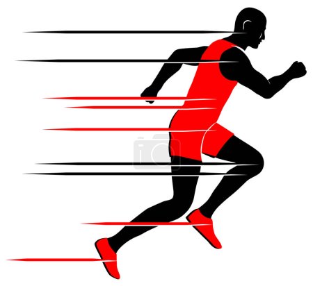 Illustration for Accelerating fast male sprinter runner vector - Royalty Free Image
