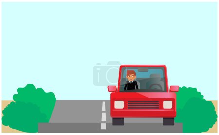 Téléchargez les illustrations : Véhicule sans conducteur avec illustration vectorielle passager - en licence libre de droit
