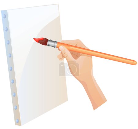 Illustration for Hand holding a pencil with a red pen - Royalty Free Image