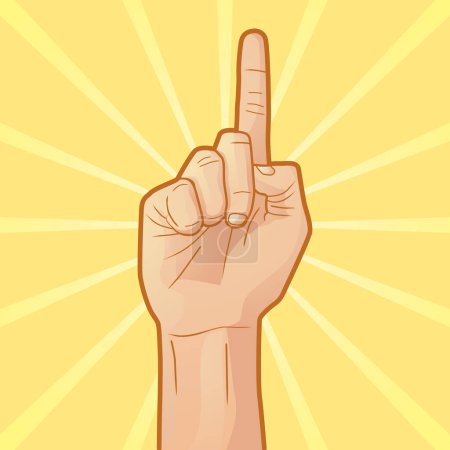 Illustration for Hand with finger gesture, vector illustration - Royalty Free Image