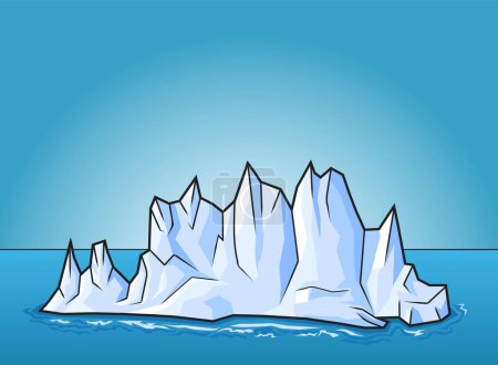 Illustration for Vector illustration of a iceberg in the ocean - Royalty Free Image