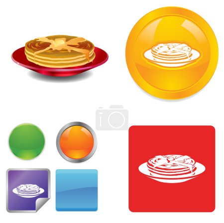 Illustration for Vector illustration set of pancakes - Royalty Free Image
