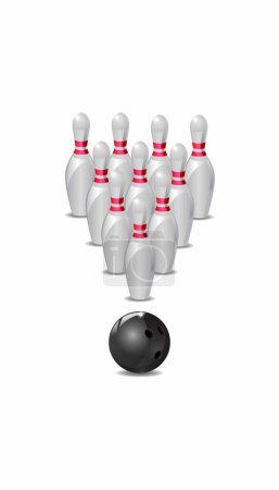 Illustration for Bowling pins isolated on white background. 3 d illustration - Royalty Free Image