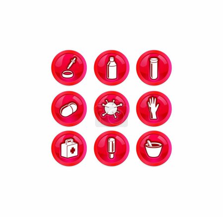 Illustration for Set of icons for web and mobile applications, vector illustration - Royalty Free Image