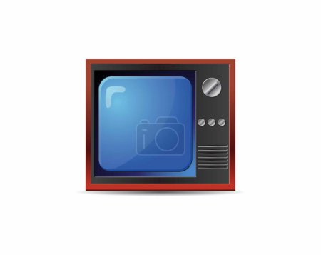 Illustration for Tv with blue screen isolated on white background - Royalty Free Image