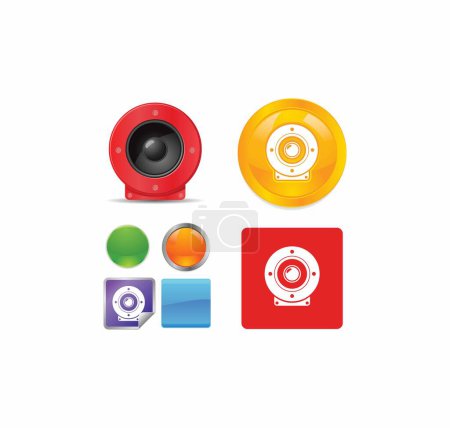 Illustration for Video camera icon. flat set of 9 volume vector icons for web design - Royalty Free Image