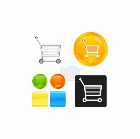 Illustration for Shopping cart icon set. flat illustration of 16 business vector icons for web - Royalty Free Image