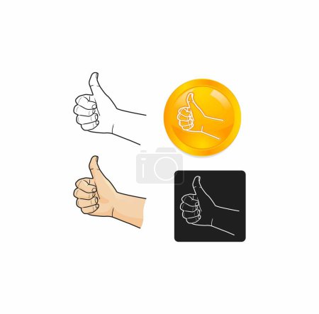 Illustration for Hand with thumb up icon. vector illustration - Royalty Free Image