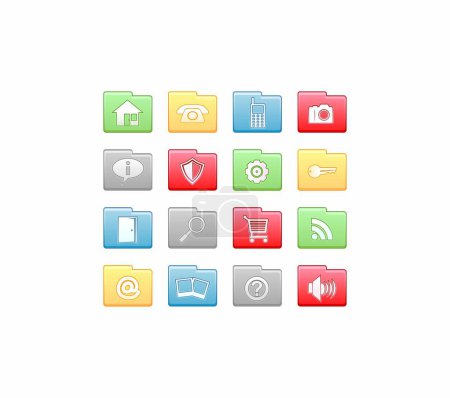 Illustration for Mobile application icons vector - Royalty Free Image