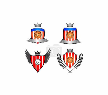 Ilustración de Vector ilustración de un escudo con brazos del escudo de diferentes colores - Imagen libre de derechos