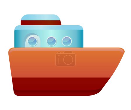 Téléchargez les illustrations : Illustration vectorielle d'un bateau de camping dessin animé - en licence libre de droit