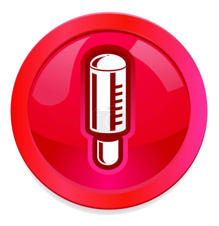 Illustration for Thermometer icon premium pink round button - Royalty Free Image