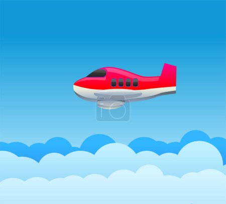 Illustration for Airplane in the clouds - Royalty Free Image