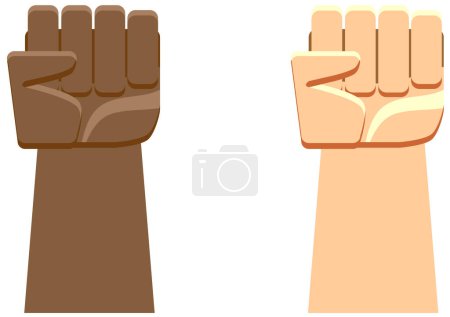 Illustration for Black and white fist icon, vector illustration - Royalty Free Image