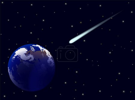 Illustration for Illustration of a telescope and the earth - Royalty Free Image