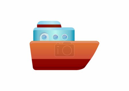 Téléchargez les illustrations : Illustration vectorielle d'une icône de bateau - en licence libre de droit