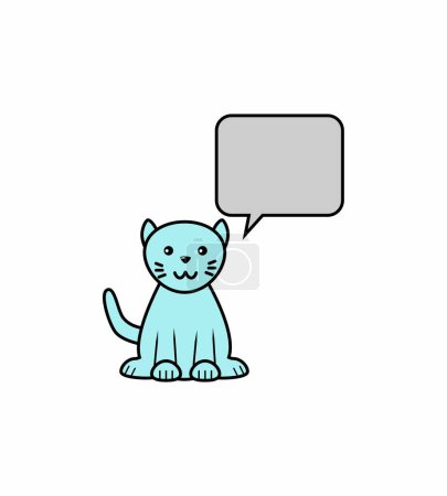 Illustration for Cat and speech bubble icon, vector illustration - Royalty Free Image