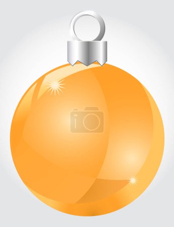 Illustration for Christmas ball with gold color - Royalty Free Image