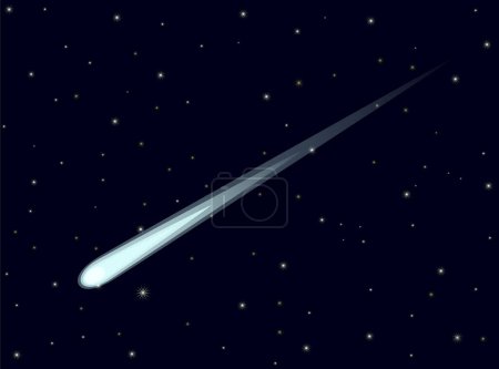 Téléchargez les illustrations : Comète dans l'icône de l'espace, illustration vectorielle - en licence libre de droit