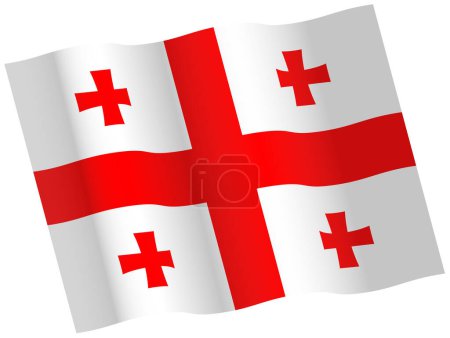 Téléchargez les illustrations : Icône drapeau géorgie, illustration vectorielle - en licence libre de droit