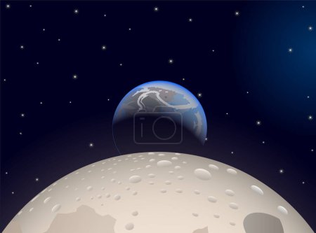 Illustration for Moon and earth icon, vector illustration - Royalty Free Image