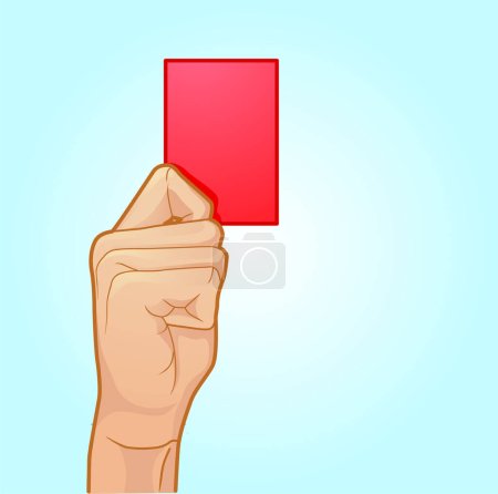 Ilustración de Mano celebración icono de la tarjeta roja, vector de ilustración - Imagen libre de derechos