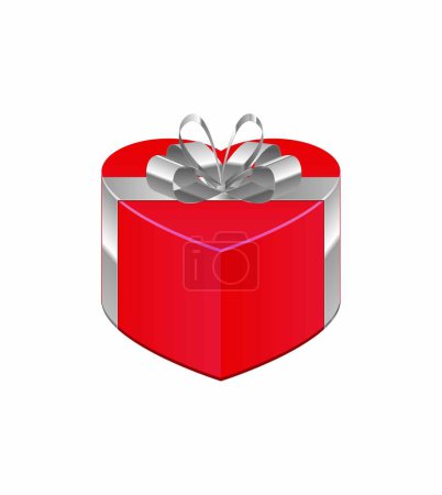 Téléchargez les illustrations : Icône de boîte cadeau coeur, illustration vectorielle - en licence libre de droit
