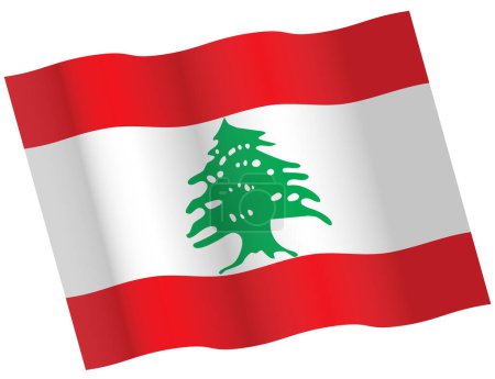 Illustration for Lebanon flag icon, vector illustration - Royalty Free Image