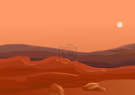 Ilustración de Marte desierto icono, vector de ilustración - Imagen libre de derechos