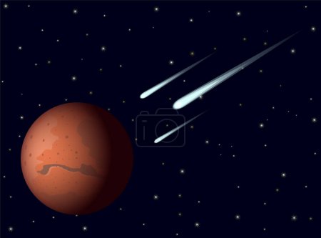 Téléchargez les illustrations : Mars comètes icône, illustration vectorielle - en licence libre de droit