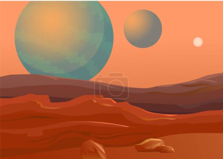 Téléchargez les illustrations : Mars planète icône, illustration vectorielle - en licence libre de droit