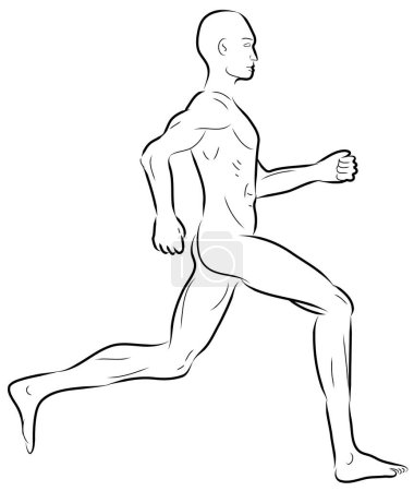 Illustration for Naked man running icon, vector illustration - Royalty Free Image