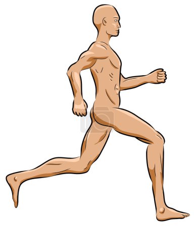 Téléchargez les illustrations : Homme nu en cours d'exécution icône, illustration vectorielle - en licence libre de droit