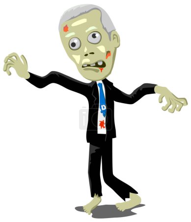 Téléchargez les illustrations : Illustration vectorielle d'un zombie - en licence libre de droit