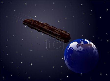 Illustration for Oumuamua hit eath icon, vector illustration - Royalty Free Image