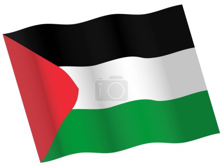 Téléchargez les illustrations : Icône drapeau palestine, illustration vectorielle - en licence libre de droit