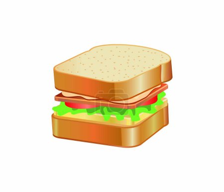 Téléchargez les illustrations : Icône sandwich, illustration vectorielle - en licence libre de droit