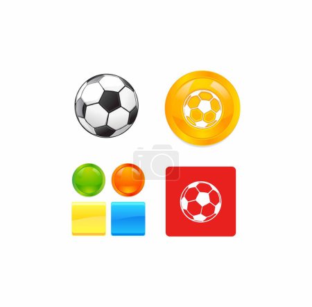 Illustration for Realistic soccer ball icons. set of colorful soccer balls. - Royalty Free Image