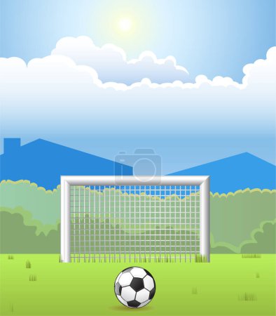 Illustration for Football field with soccer ball - Royalty Free Image