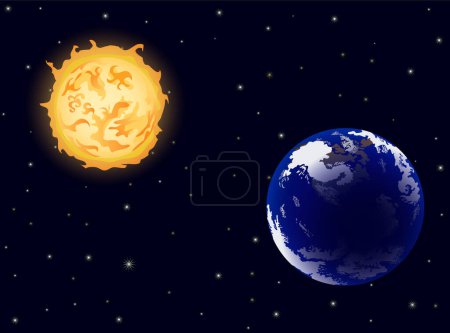 Ilustración de Tierra en el sol - Imagen libre de derechos