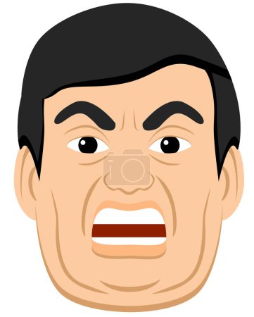 Ilustración de Enojado emoji hombre icono vector - Imagen libre de derechos