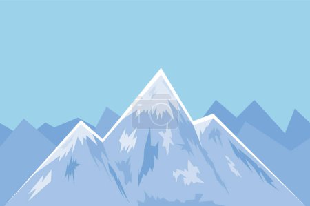 Téléchargez les illustrations : Montagnes avec neige. illustration vectorielle plate. - en licence libre de droit