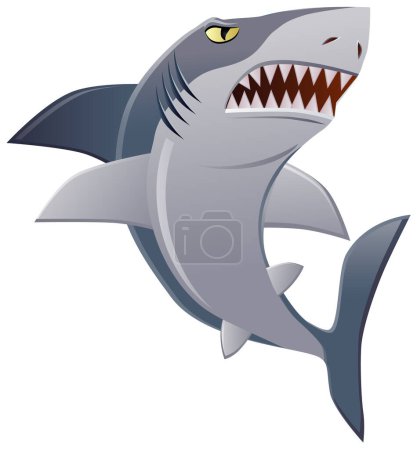 Téléchargez les illustrations : Requin dessin animé avec le nom de la bouche - en licence libre de droit