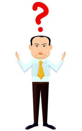 Illustration for Cartoon man asking question - Royalty Free Image