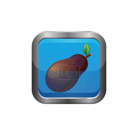 Illustration for Avocado button icon, vector illustration - Royalty Free Image