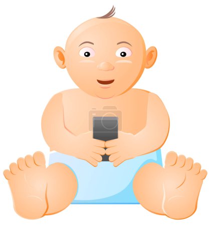Téléchargez les illustrations : Icône smartphone bébé, illustration vectorielle - en licence libre de droit