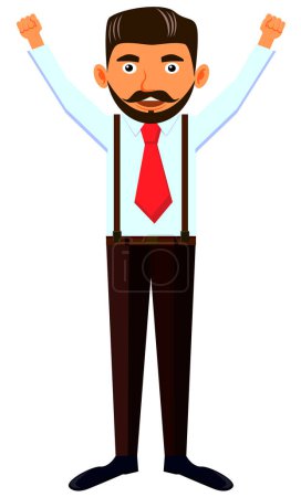 Illustration for Businessman hands up icon, vector illustration - Royalty Free Image