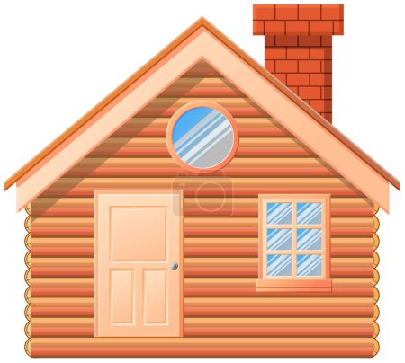 Illustration for Cabin with chimney icon, vector illustration - Royalty Free Image