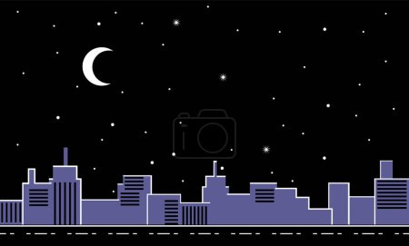 Ilustración de Ciudad por la noche icono, vector de ilustración - Imagen libre de derechos