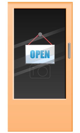 Illustration for Open sign on the wall. vector illustration - Royalty Free Image